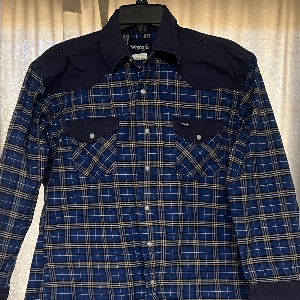 Wrangler Blue Plaid Men's Shirt